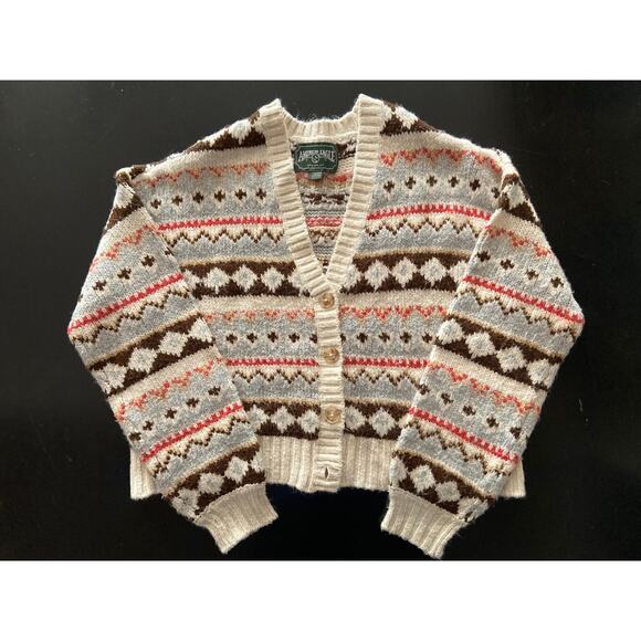 AMERICAN EAGLE Outfitters Cream/Brown Buttoned Crop Knit Sweater sz XS - Picture 3 of 11